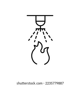 Fire sprinkler for extinguisher fire icon on white background. Water sprayer sign. Fire sprinkler system. fire extinguisher symbol. flat style.