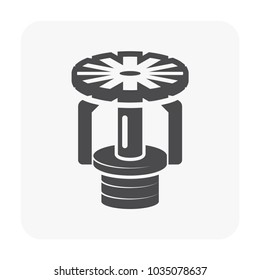 Fire sprinkler icon or sprinkler head is a safety equipment working with many security system e.g. fire suppression, fire alarm and emergency communication. Device spray water when fire detection.