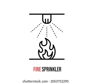 Fire sprinkler icon isolated on white background.

