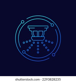 fire sprinkler icon, linear design