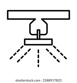 fire sprinkler icon Outline vector symbol sign