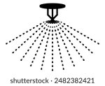 Fire Sprinkler Icon Symbol. Automatic Fire Extinguishing System. Vector Illustration. 