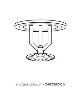 Símbolo de icono de rociador de fuego. Sistema de extinción automática de incendios. Ilustración vectorial. 