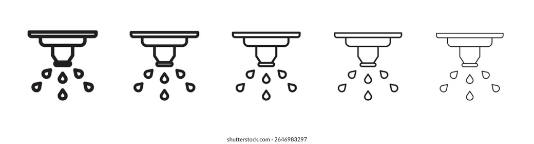 fire sprinkler icon thin flat outline style vector sign