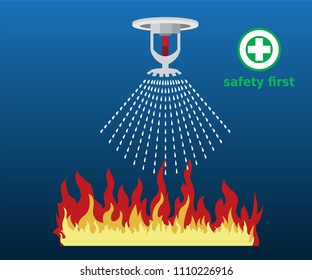 Fire Sprinkler, Safety, Vector Design Icon