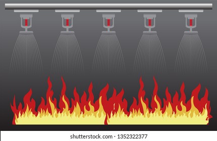 fire sprinkler, safety, vector design icon