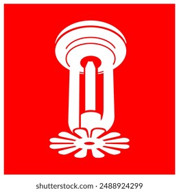 Fire Sprinkler Symbol Sign, Vector Illustration, Isolate On White Background Label. EPS10