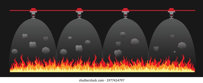 Fire Sprinkler System, Safety, Vector Design Icon