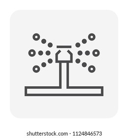 Fire sprinkler vector icon or sprinkler head. Device is a safety equipment working with many security system e.g. fire suppression and fire alarm. Device spray water when fire detection. 64x64 px icon