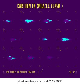 Fire sprites or animation frames icons. Use in game development, mobile games or motion graphic. Vector illustration.