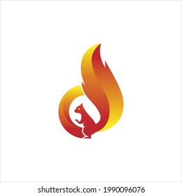 fire squirrel 3D illustration image