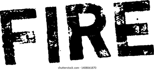 FIRE stamp on white background