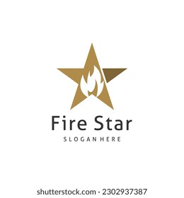 Fire star logo design idea with modern creative idea