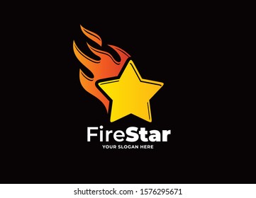 fire star logo design vector template
