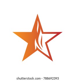 Fire Star logo designs concept, Fire and star logo symbol template