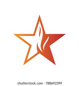Fire Star logo designs concept, Fire and star logo symbol template