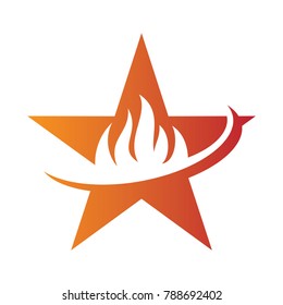 Fire Star logo designs concept, Fire and star logo symbol template