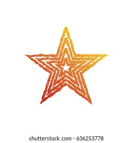 Fire star symbol. Flame sign, burning emblem