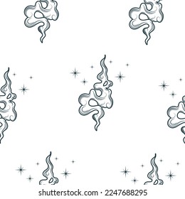 Fire and  stars seamless pattern. Contemporary vector illustration in boho style for background and wall decor. Trendy texture for print, wrapping and textile.