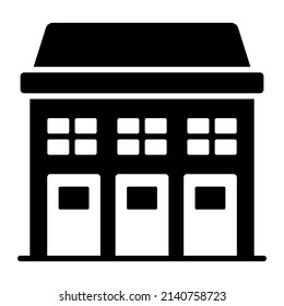fire station building vector illustration isolated on white background. Architecture business concept.