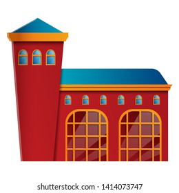 fire station cartoon icon, vector illustration