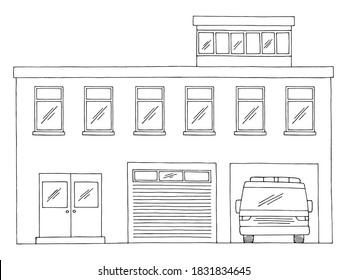 hospital building clipart black and white hen