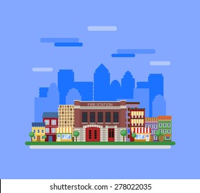 Fire station. Fit into the urban landscape.