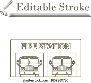 Icono de la estación de fuego. Diseño sencillo de Stroke modificable. Ilustración vectorial.