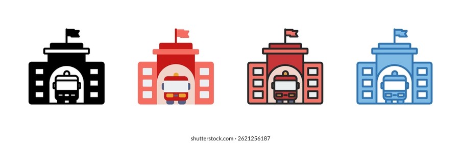 Fire Station Icon Element For Design