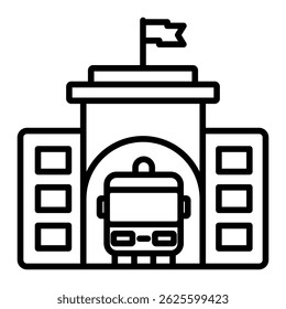 Fire Station Icon Element For Design