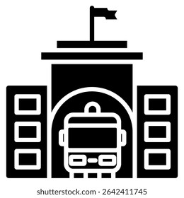 Fire Station Icon Element For Design