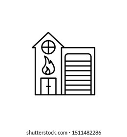 Fire station icon. Element of public services thin line icon