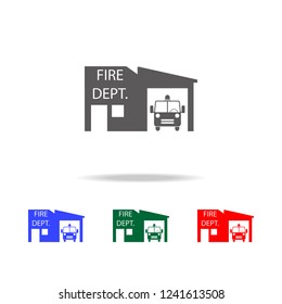 fire station icon. Elements of fireman in multi colored icons. Premium quality graphic design icon. Simple icon for websites, web design, mobile app, info graphics