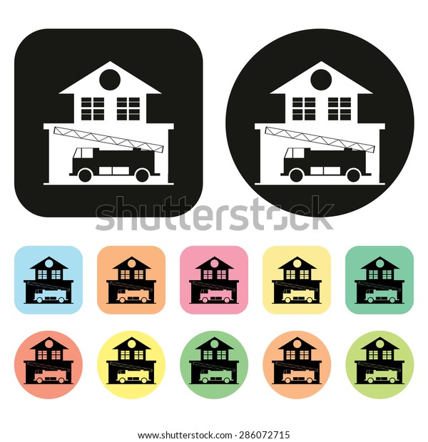 Fire Station Icon Firefighter Icon Government Stock Vector Royalty Free 286072715