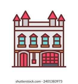 Fire station icon in vector. Illustration