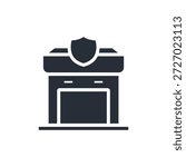 fire station icon. vector.Editable stroke.linear style sign for use web design,logo.Symbol illustration.