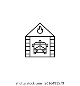Fire Station illustration vector line icon icons design