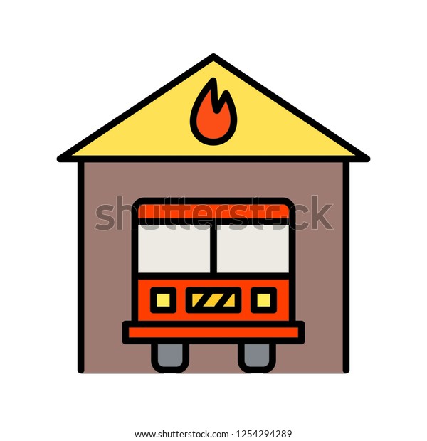 Fire station Line filled
icon