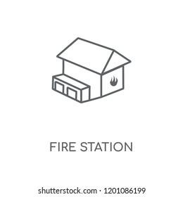 Fire Station linear icon. Fire Station concept stroke symbol design. Thin graphic elements vector illustration, outline pattern on a white background, eps 10.