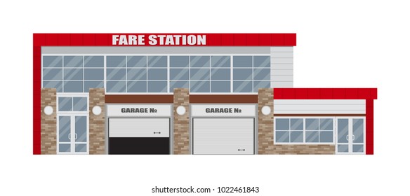 Fire station on a white background.