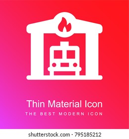 Fire station red and pink gradient material white icon minimal design