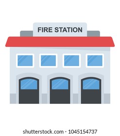 Fire station, a rescue building front view 