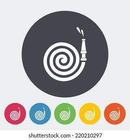 Fire Station. Single flat icon on the circle. Vector illustration.