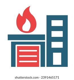 Fire Station Vector Glyph Two Color Icon For Personal And Commercial Use.
