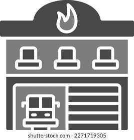 Fire Station vector icon. Can be used for printing, mobile and web applications.