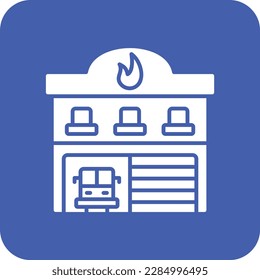 Fire Station vector icon. Can be used for printing, mobile and web applications.