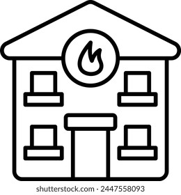 Fire Station vector icon. Can be used for printing, mobile and web applications.
