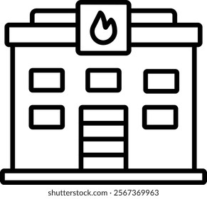 Fire Station vector icon. Can be used for printing, mobile and web applications.