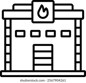 Fire Station vector icon. Can be used for printing, mobile and web applications.