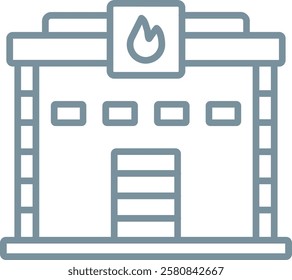 Fire Station vector icon. Can be used for printing, mobile and web applications.